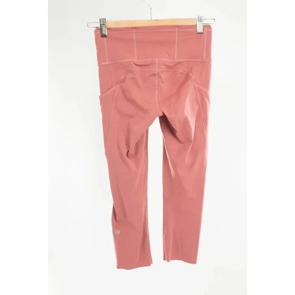 Lululemon Fast and Free Crop II 19" *Non-Reflective Cool Cherry Tint | 4 - Picture 5 of 10